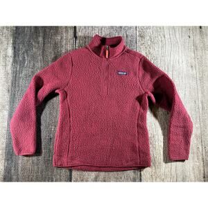 Patagonia 1/4 Zip Retro Pile Fleece Pullover Jacket Women's Medium Berry Red